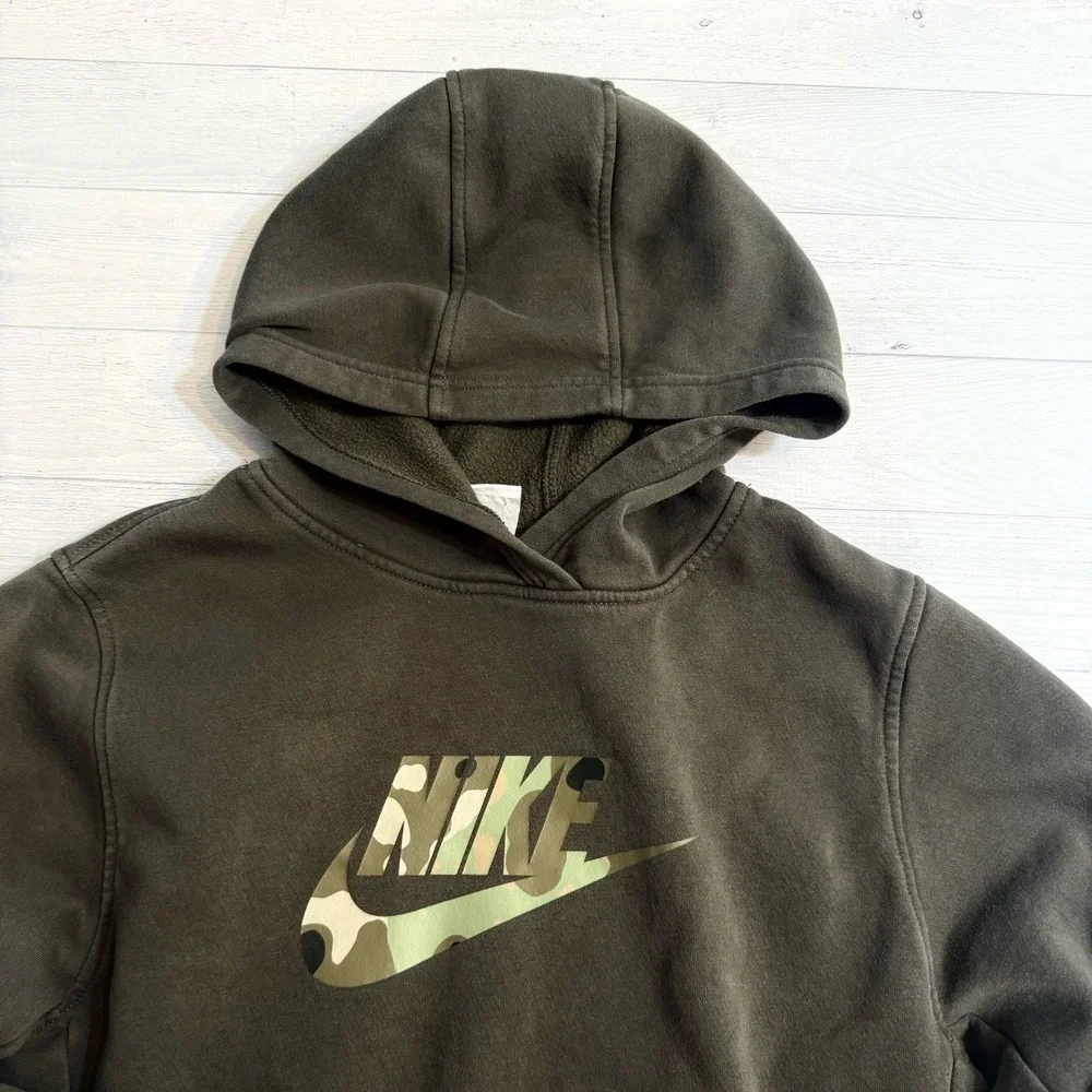 Nike kids black hooded sweatshirt camo‎ logo youth XL
